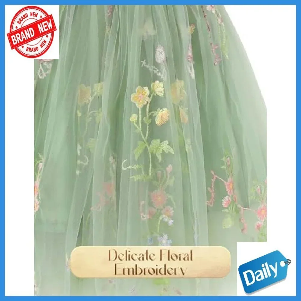 Toddler Flower Girl Dress Lace Back V-Neck Tulle Tutu Full Length